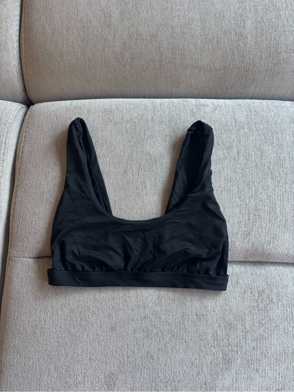 Black Scoop-Front Bikini Top